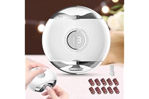 AISIDPIG Electric Nail Clipper,Automatic Nail Clipper,Trim,Polish,Exfoliating 3in1 Electric Nail Care with LED Light,3 Speeds&Type-C Rechargeable,Safety Nail Clipper for Baby,Kids,Seniors,Adult