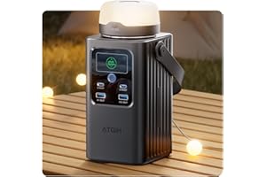 ATGIH Camping Portable Power Station 198.4Wh, [4-Port Fast Charging] LiFePO4 Battery Power Bank Small Electric Generator with Detachable Light, 100W USB-C Output for Home Backup Outdoor Emergency