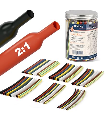 Produktbild von EIHI 328-teiliges Schrumpfschlauch-Set – 2:1 Schrumpfverhältnis, 5 Farben, 8 Größen, Für Kabelisolierung & Schutz, -55°C Bis +125°C