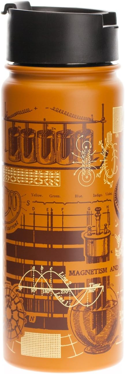 Physics: Electromagnetism Stainless Steel Vacuum Flask (Orange) 18 oz Travel Mug