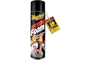 Meguiar's Hot Shine Tire Foam, High Gloss Tire Shine That Cleans, Shines, and Protects in One Step, Deep, Black Shine with Conditioners and UV Protection, Best Gifts for Car Lovers, 19 Oz Aerosol