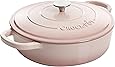 Crock Pot Artisan Enameled Cast Iron Braiser W/Lid, 5-Quart, Blush