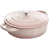Crock Pot Artisan Enameled Cast Iron Braiser W/Lid, 5-Quart, Blush
