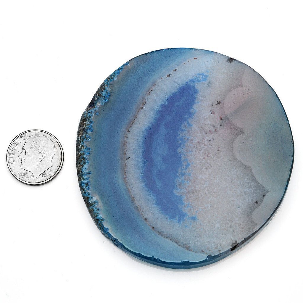 Top Plaza 3 Inches Natrual Brown Agate Slices Geode Coasters Cup Mat Beverage Coasters for Drinks Set of 4 Gift