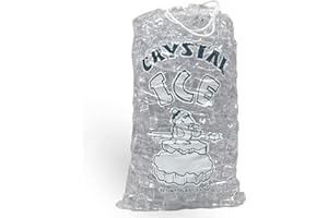 Pinnacle Mercantile 8 lb. Drawstring Ice Bags (100-Count) Heavy-Duty, Puncture-Resistant EVA | Cotton Pull Closure | Disposable, Recyclable | Portable Storage and Freezer Keeper