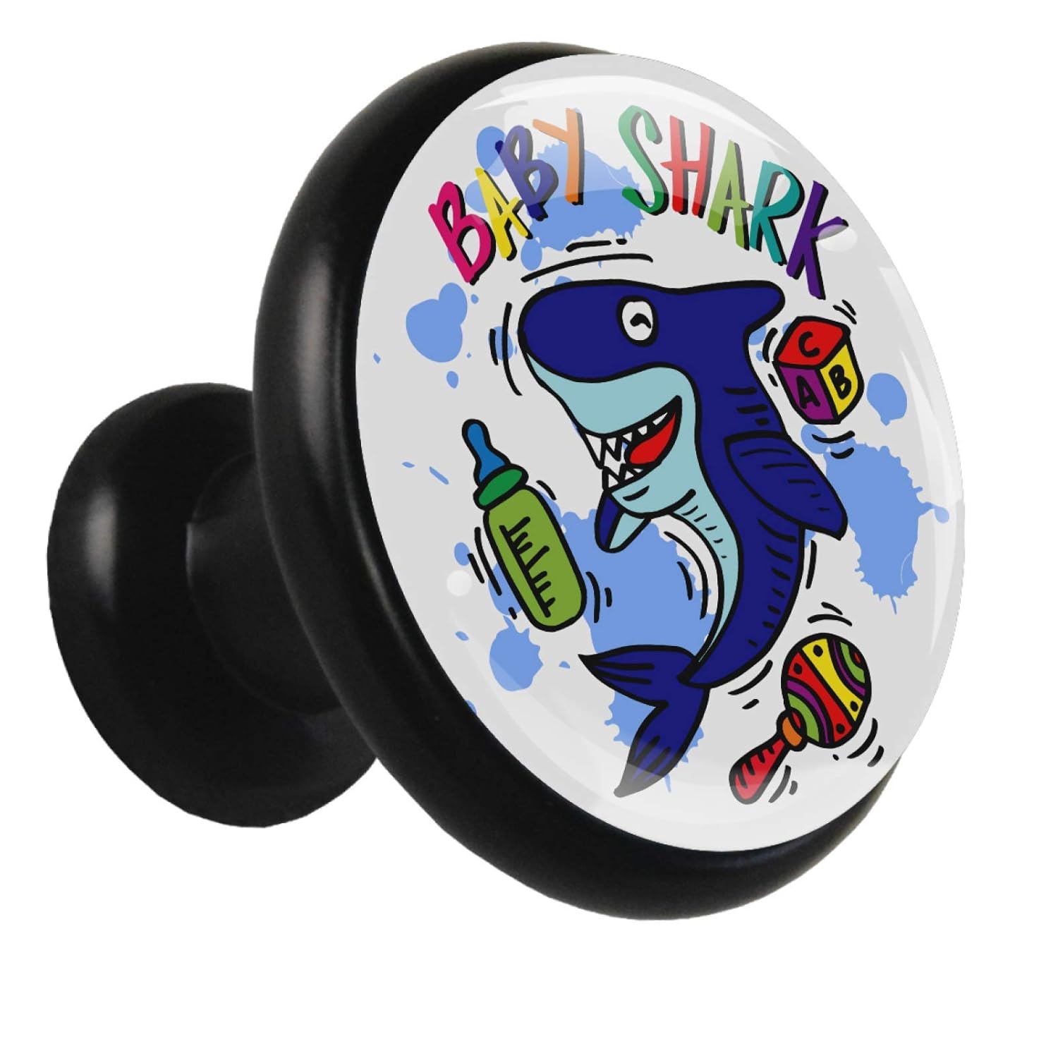 Möbelknöpfe schwarz Blauer Karikaturhai Kommode Schubladen Knopf Metall