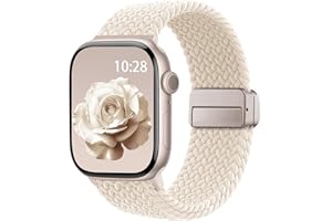 HEARTBOOM Braided Stretchy Band Compatible with Apple Watch Bands 38mm 40mm 41mm 42mm 44mm 45mm 46mm 49mm Women Men, Soft Nylon Solo Loop Magnetic Sport Strap for iWatch Series 11 10 9 8 7 6 5 4 3 2 1 SE Ultra