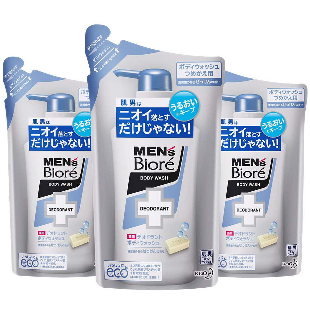 【まとめ買い】メンズビオレ デオドラントボディウォッシュ つめかえ用 380ml×3個 清潔感のあるせっけんの香り [医薬部外品]商品画像