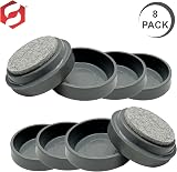 SUL Castor Caster Cups 8pk Grey 50mm Felt Pad Non Slip Floor Protector Glide view 2