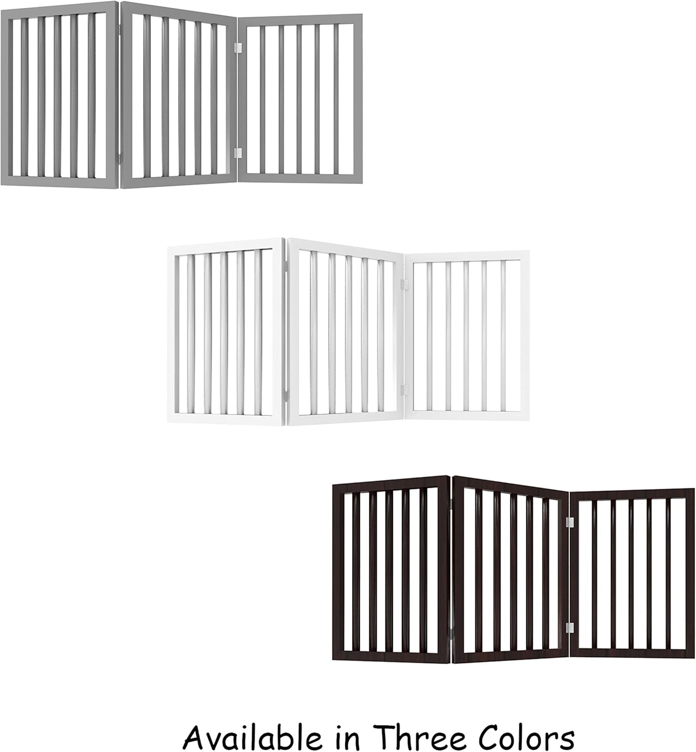 Freestanding Pet Gate 3 Panel Cream : Pet Supplies