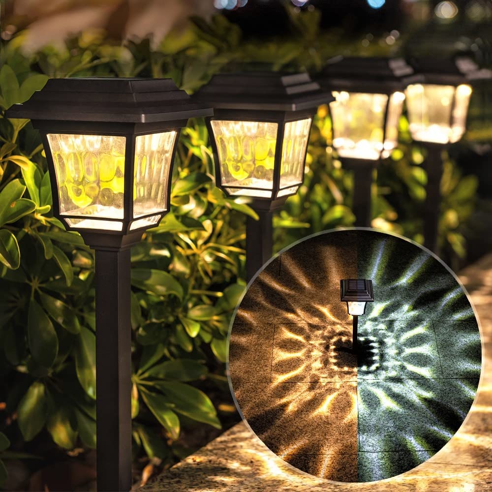 Photo 1 of LeiDrail Solar Pathway Lights 8 Pack Solar Garden Lights with 2 Modes Waterproof Outdoor Path Light Warm White/Cool White LED Landscape Lighting for Yard Lawn Sidewalk Driveway Garden