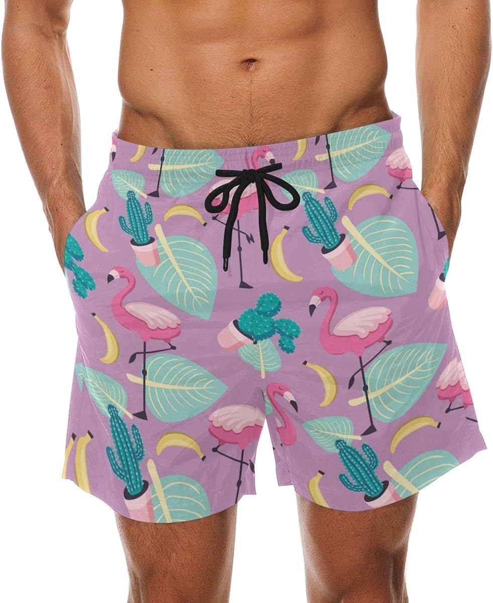 flamingo swim trunks men
