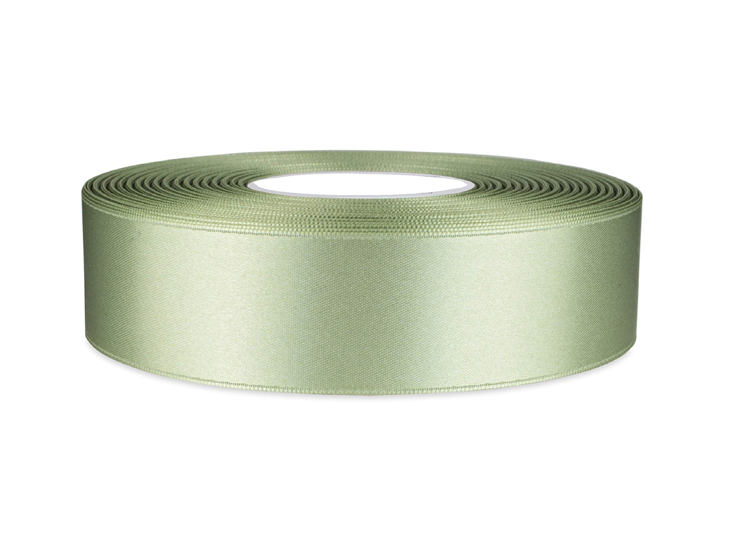 Double Faced Satin Ribbon -23 Metre, Perfect for Wedding, Gift Wrapping, Bow Making & Other Projects (25mm X 23 Metres, Sage Green)