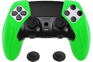 PlayVital Ninja Edition Anti-Slip Half-Covered Silicone Cover Skin for ps5 Edge Controller, Ergonomic Protector Soft Rubber C