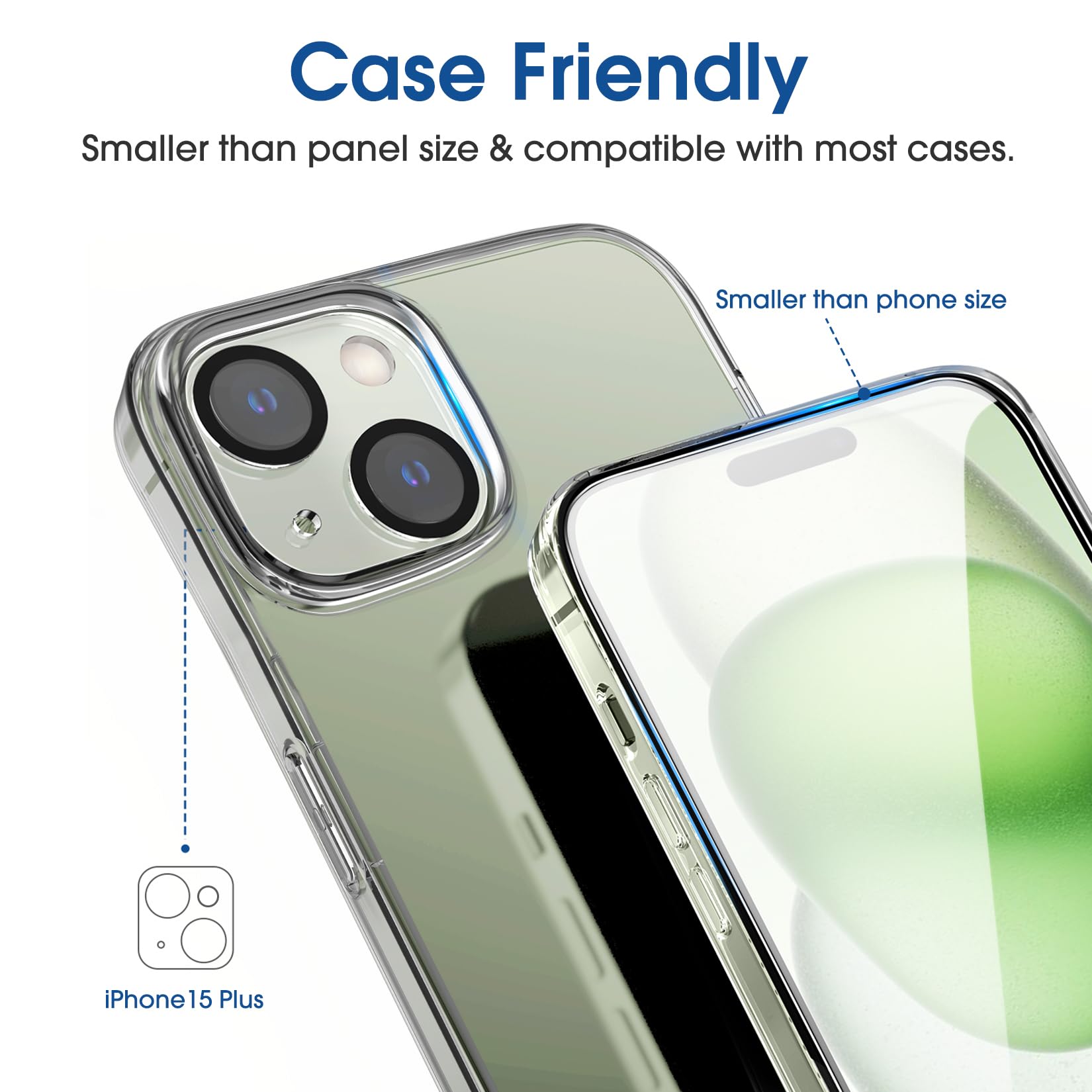 amFilm OneTouch 2+2 Pack for iPhone 15 Plus 6.7