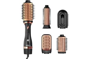 Nycoba Hair Dryer Brush Set, Multifunctional Hot Air Brush for Salon Blowouts, Negative Ion Technology & Quick Drying, Shiny and Less Frizz, Copper