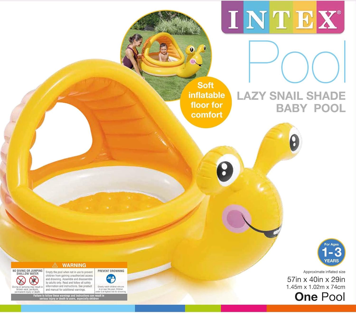 intex lazy fish baby shade pool
