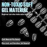 TOMICCA Almond Shaped Short Nail Tips 192Pcs Half Matte Full Cover Clear Nails view 6