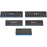 ColumPRO Foam Socket Organizer for Tool Box Drawer,Sockets Holder for Both 3/8&amp;1/4&rdquo; Square Drive Deep&amp;Standard Sockets (Metric&amp;SAE),and 1/4&rdquo; Hex Bit Holder Organizer for 50 Bits,tool organizer trays