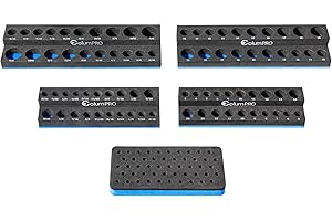 ColumPRO Foam Socket Organizer for Tool Box Drawer,Sockets Holder for Both 3/8&1/4” Square Drive Deep&Standard Sockets (Metric&SAE),and 1/4” Hex Bit Holder Organizer for 50 Bits,tool organizer trays