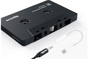 ARSVITA Car Audio aux Cassette Adapter and a Type C to 3.5mm Audio Aux Jack Adapter,Compatible for Google, Samsung, Xiaomi, Huawei All Type C Port Devices.