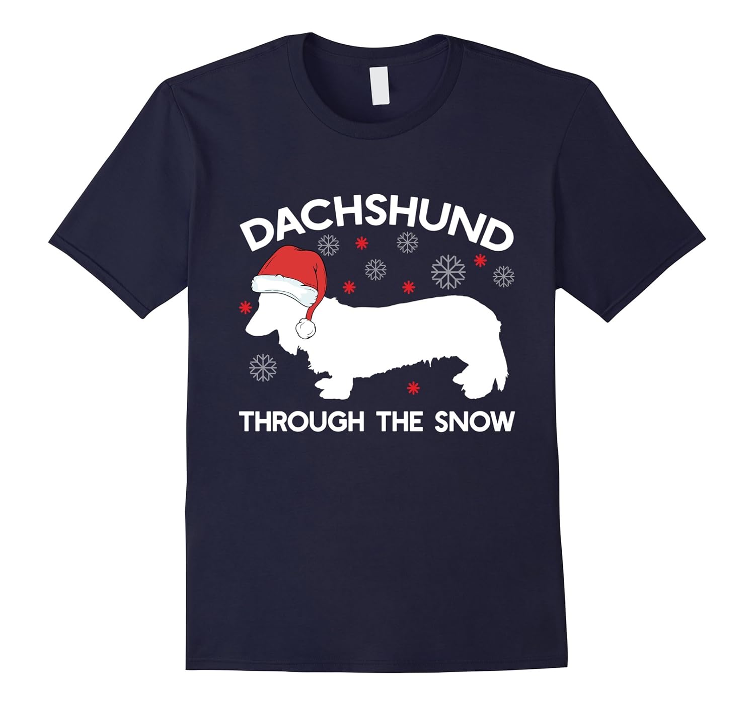 Daschund Through The Snow T Shirt Funny Christmas Gift idea-ANZ