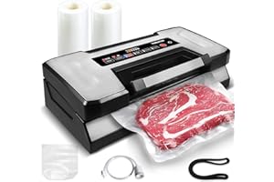 Vakumar Vacuum Sealer Machine, 90Kpa Food Vacuum Sealer Machine Preservation Dry/Moist/Liquid Modes, LED Indicator Light, Han