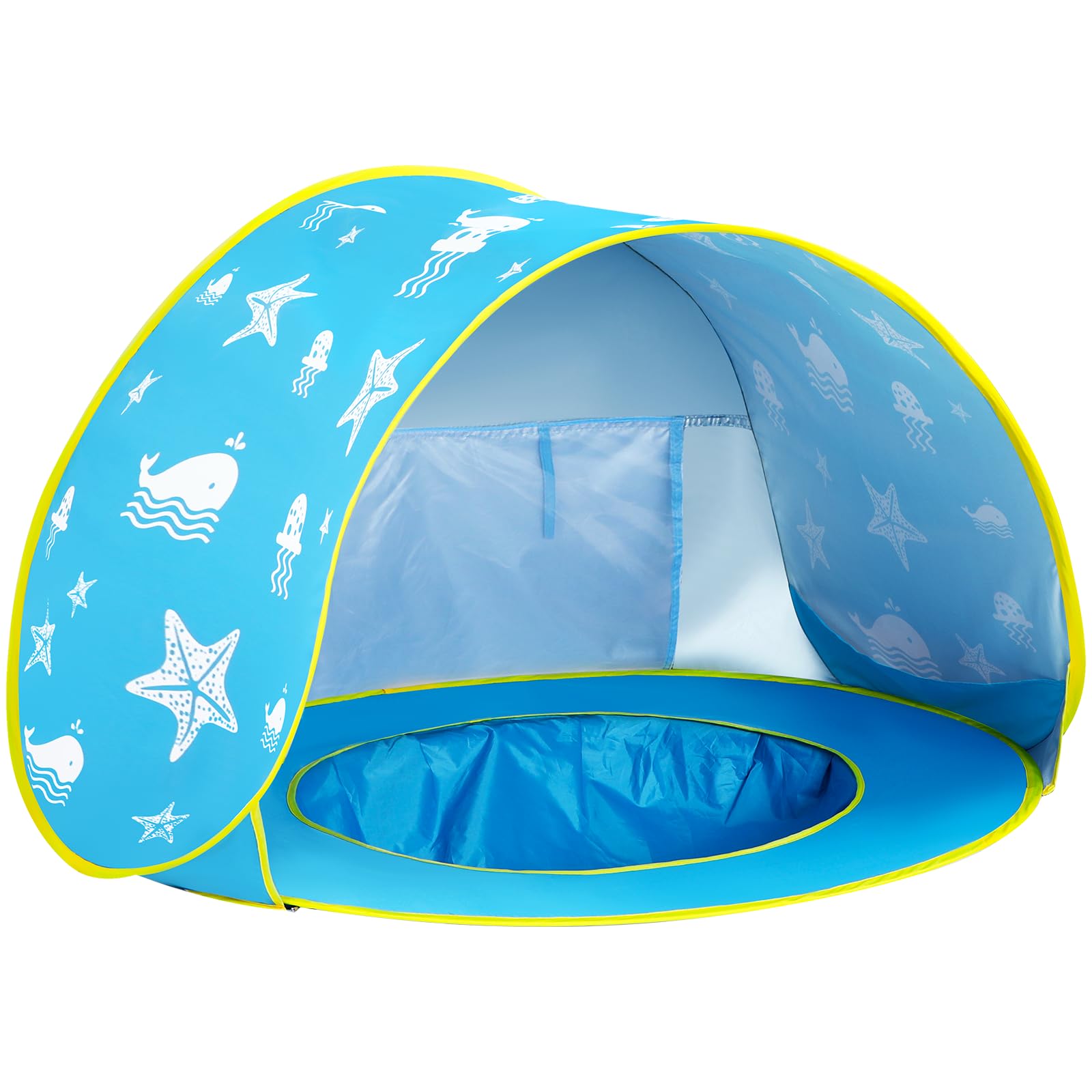 Photo 1 of Monobeach Baby Beach Tent Ocean Pop Up Portable Shade Pool UPF50+ UV Protection Sun Shelter for Infant with Easy Set Up Canopy