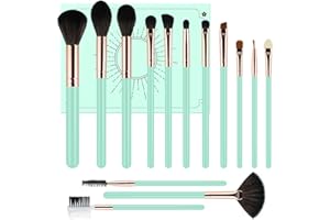 G-TEXNIK Makeup Brushes Set,Foundation Powder Brush Eyeshadow Brush Concealers Blush Face Professional Make up Brushes Kit with Gifts Box for Woman(Blue,14Pcs)