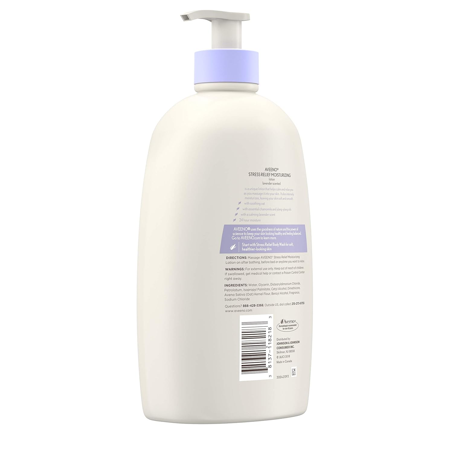 Aveeno Stress Relief Moisturizing Body Lotion with Lavender, Natural Oatmeal and Chamomile & Ylang-Ylang Essential Oils to Calm & Relax, 33 fl. oz : Beauty