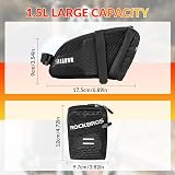 ROCKBROS Bicycle Saddle Pack 1.5L Water-Resistant Reflective Seatpost Pouch view 2