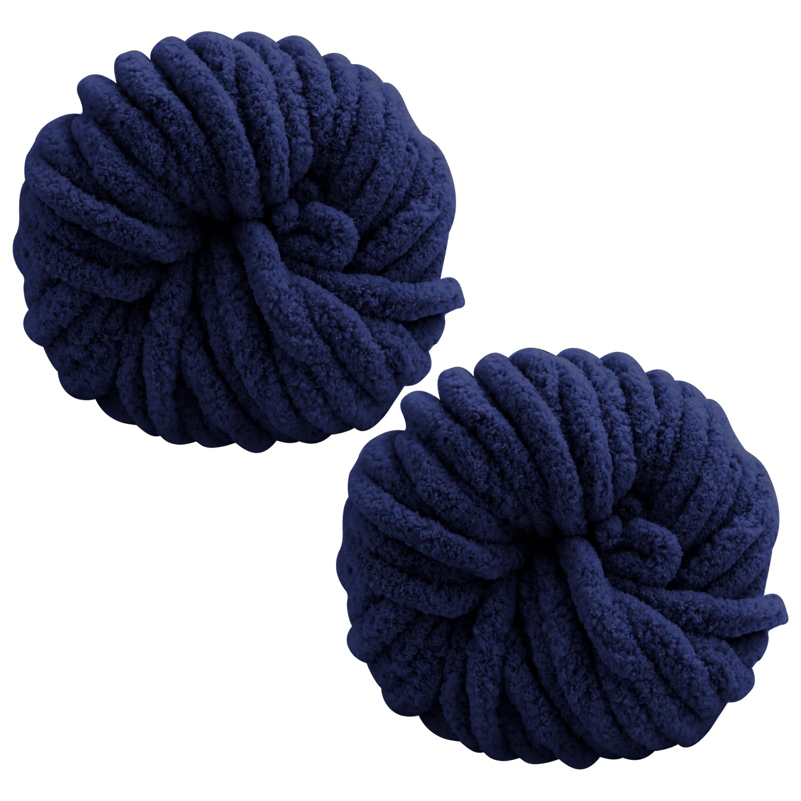 Chunky Wool Yarn 250g × 2, Multi-Colored Knitting Yarn for Crochet, 2cm Soft Knitting Wool for Making Handmade Bags Hats Blankets Pillow Cushion Cat Bed