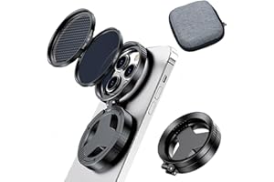 Amaezorx 1 Set 2-in-1 Magnetic CPL Polarizer & Star Filter Lens Kit with Universal Adapter, 52mm Phone Camera Lens for iPhone
