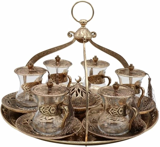 20 Piece Traditional Turkish Style Tea Serving Set