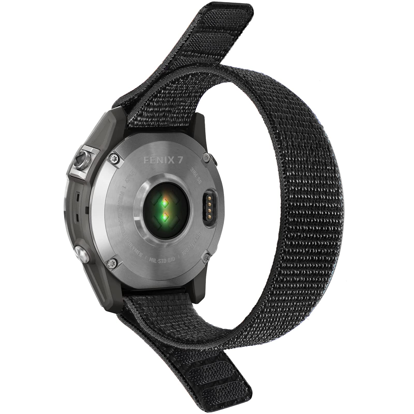 Songsier Strap Compatible with Garmin Fenix 8 47mm/7/6/6 pro/5/5 Plus 22mm Band QuickFit Nylon Sport Loop Band for Forerunner 935/945/955/Epix 2/Epix 2 Pro 47mm Instinct 2