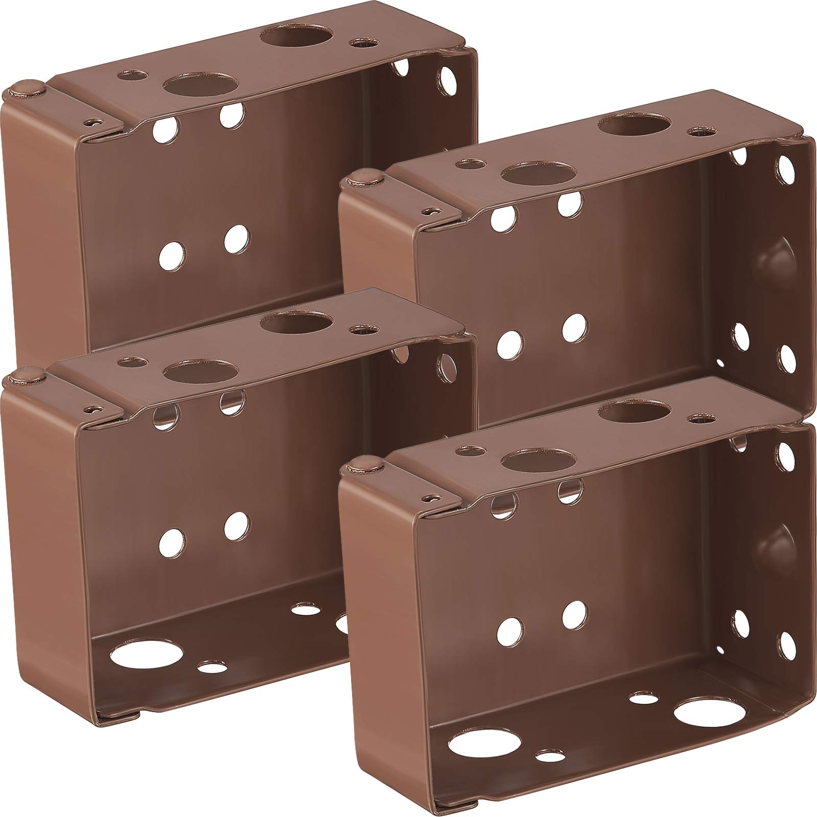 Photo 1 of Hotop 4 Pieces Blind Brackets 2 Inch Low Profile Box Mounting Bracket Window Blinds Headrail Holder Bracket(Coffee)