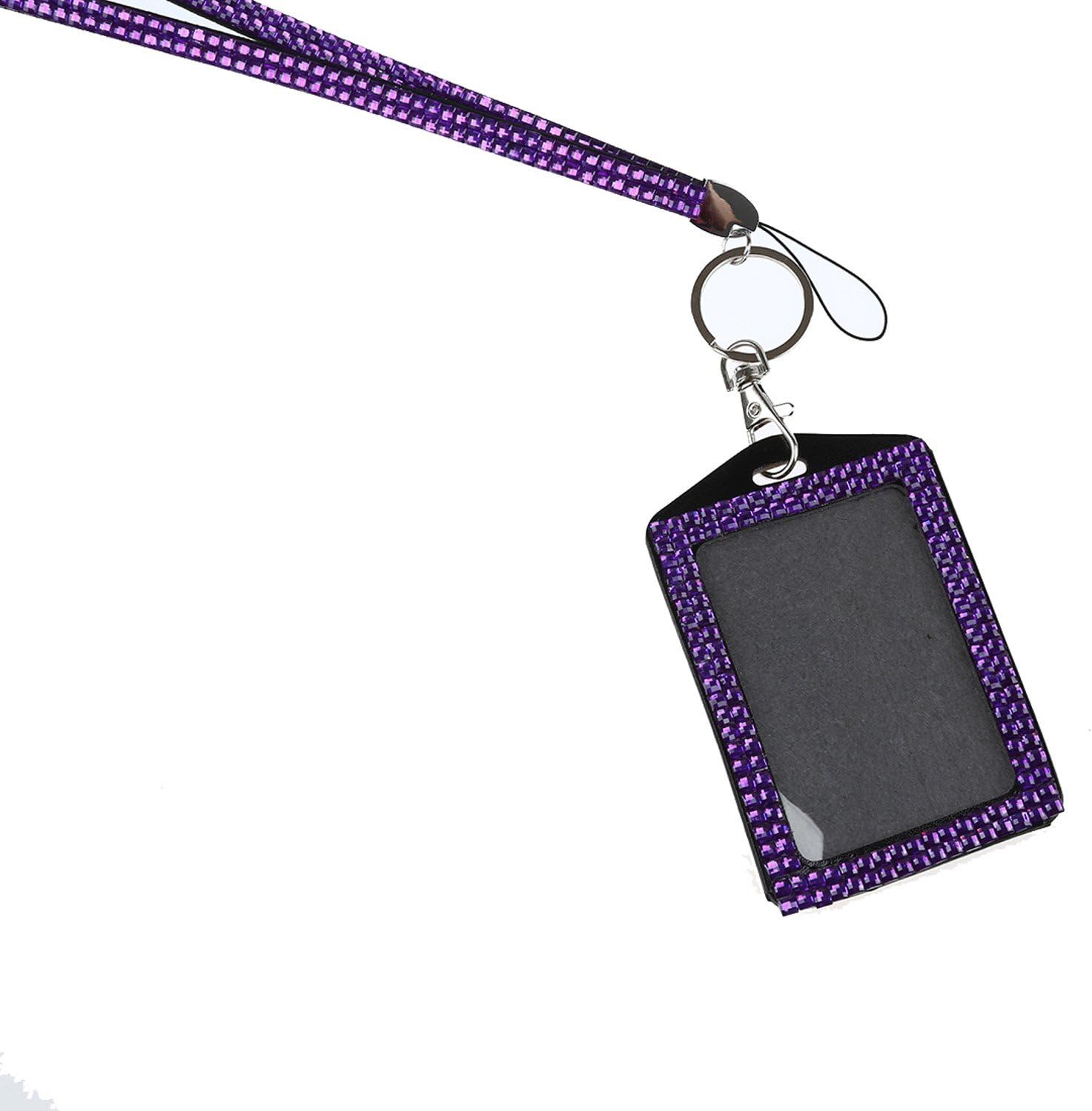 5 Pcs Crystal Custom Lanyard Vertical Id Badge Holder Perfect For Credit Card, Proxy Card, Photo Id Card, Secure Access Card, School Id Card Etc