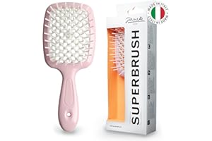 JÄNEKE Janeke Original Patented Superbrush Detangler Brush Anti-static Hairbrush Easy For Wet or Dry Use Flexible with Nylon Bristle Great for All Hair Types - Long Thick Curly (Pink)