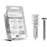 Reinforced Nylon 66 Drywall Anchors 90lb Limit, Self Drilling, Home Improvement Value Pack for Home Projects &amp; Picture Hanging Kit, 25 Plastic Dry Wall Expansion Anchors and 25 Sheetrock Screws