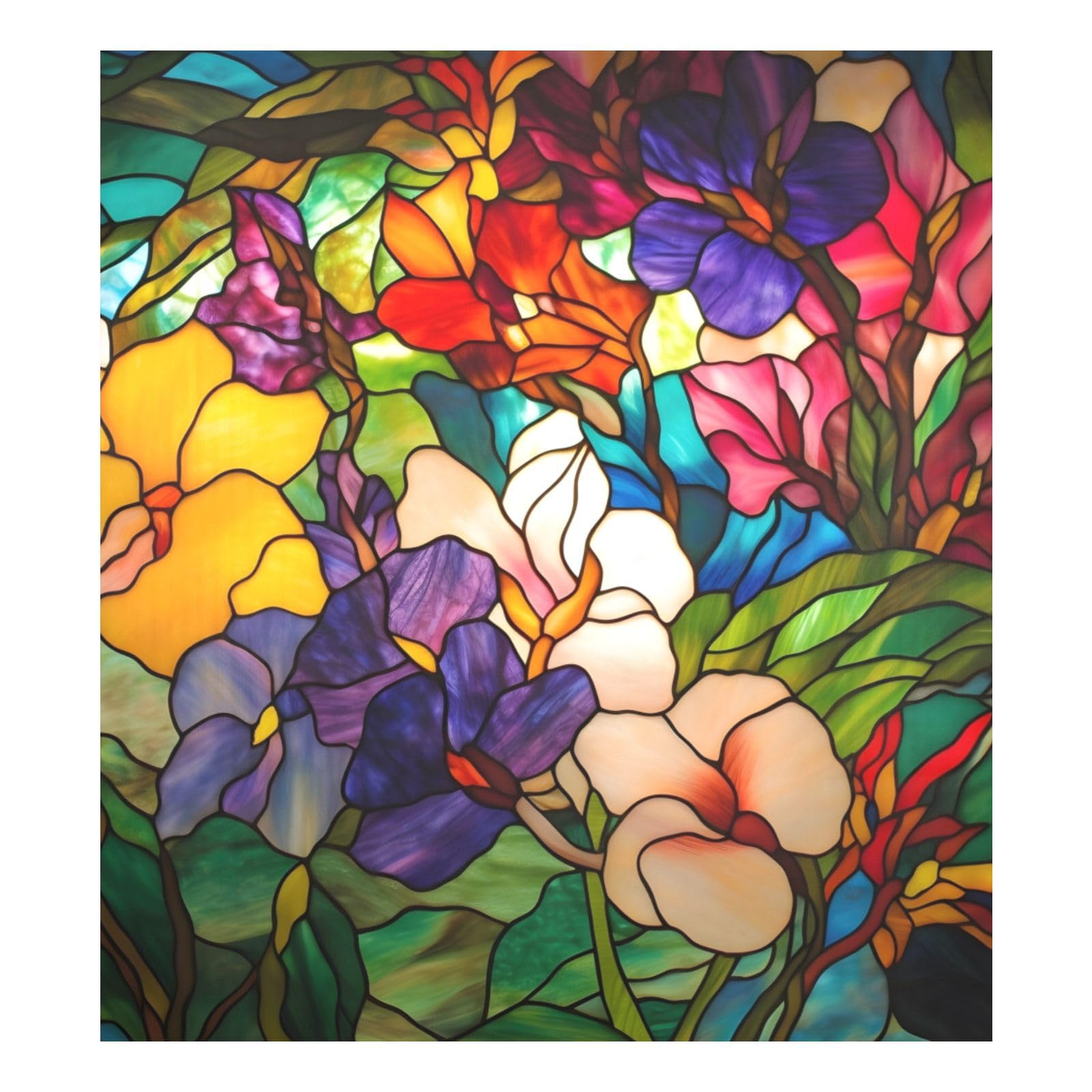 Photo 1 of YMGQYJ Dishwasher Cover Magnet Stained Glass Floral Print, Dish Washer Cover for Kitchen Decor, Easily Trimmable Dishwasher Sticker Refrigerator Magnetic Cover 23×26 in