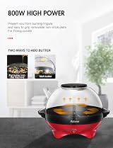 Yabano Popcorn Maker 5L Electric Stirring 800W Red Nonstick Plate view 3