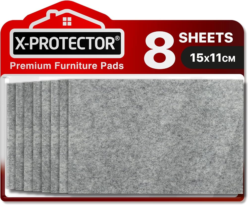 X-Protector Felt Furniture Pads 8 pcs 15x11 cm Grey Heavy Duty