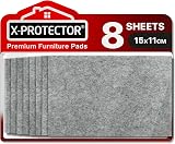 X-Protector Felt Furniture Pads 8 pcs 15x11 cm Grey Heavy Duty