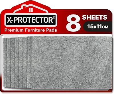 X-Protector Felt Furniture Pads 8 pcs 15x11 cm Grey Heavy Duty