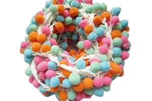 YYCRAFT Colorful A Pom Pom Ball Fringe Trim Ribbon Sewing(5 Yards)