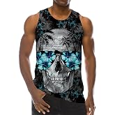 Goodstoworld Mens 3D Tank Top Novelty Graphic Breathable Quick Dry Sleeveless Beach Shirt S-4XL