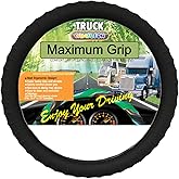 Cameleon Cover Silicone Semi-Truck Steering Wheel Cover Fits 16" 17" 18" 19" Steering Maximum Grip, Black