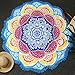 57 Inch Mandala Roundies，Cozime Gypsy Polyester Tablecloth Beach Towel Beach Throw, Indian Mandala Tapestry, Yoga Mat, Picnic Mat, Table throw Table Cover (Tassel Blue and Yellow)