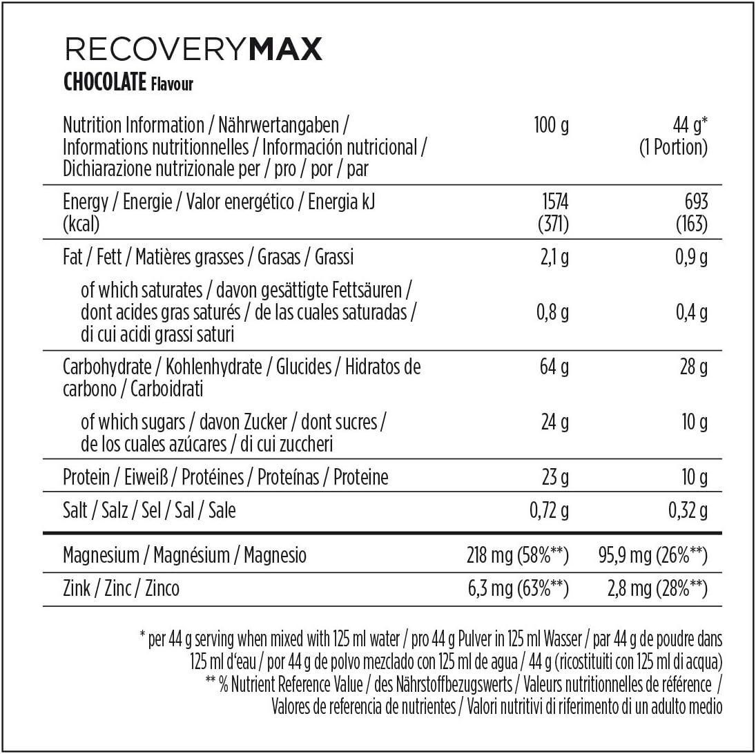 Powerbar - Recovery Max - Chocolate - 1144g - Regeneration Whey Drink with Carbohydrates - Magnesium - Zinc - Image 4