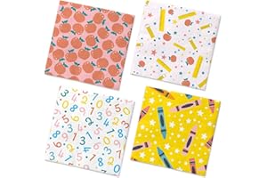 CMUSKO 40Pcs Back to School Napkins-School Theme Ruler Apple Alphabet Paper Napkins First and Last Day of School Preschool Kindergarten Graduation Decoration